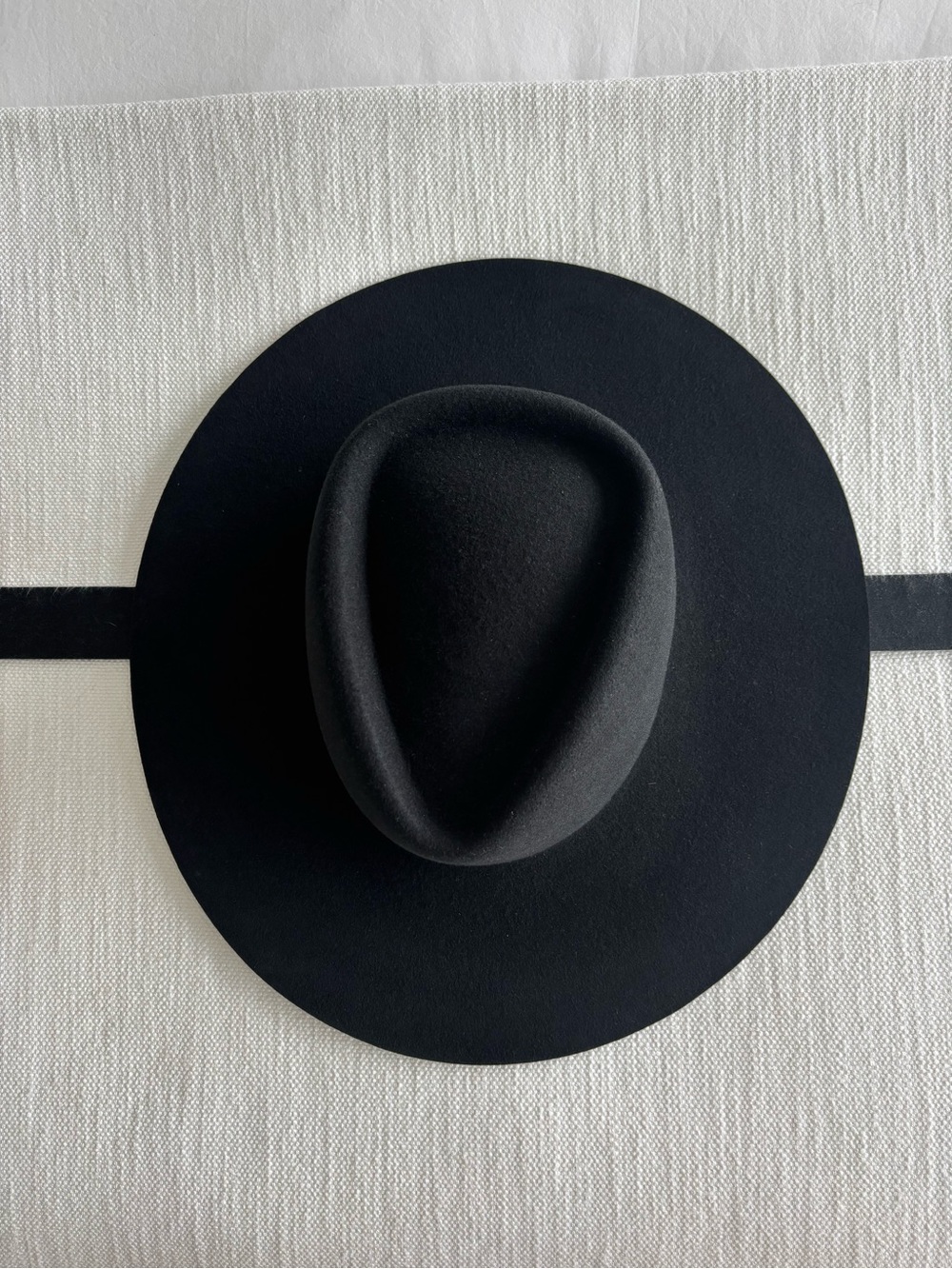 GIGI PIP Black Wesley Wide Brim Fedora Hat - Size 59M/L